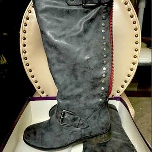 1 pair of Ralph Lauren Green/Gray heeled boots . Brand new never worn.